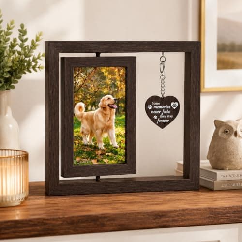 Lumimory memorial frame styled in a quiet home interior